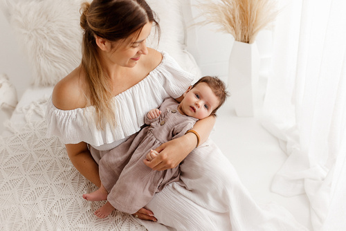 Sukienka muślinowa  "Just Muslin" Makoma cappuccino