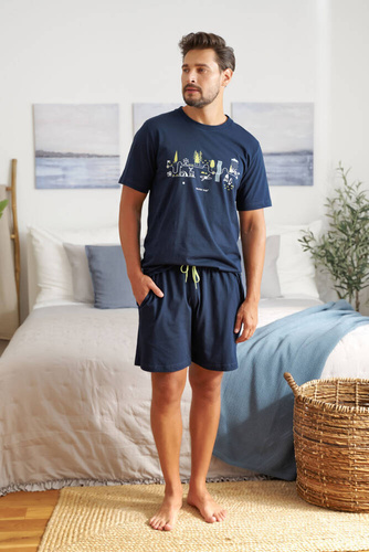 PMB.5355 Piżama Męska Doctor Nap - navy blue