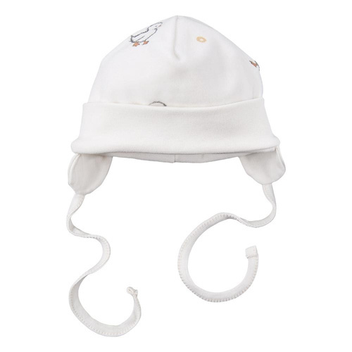 Czapka niemowlęca welurowa Little Ducks Eevi - ecru