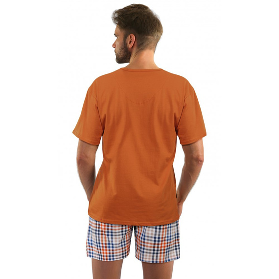 Bawełniana piżama męska z krótkim rękawem 2527/04 Sesto Senso - rudy brąz