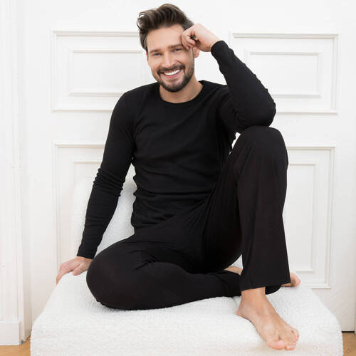 Podkoszulek męski długi rękaw Paco Italian Fashion - czarny