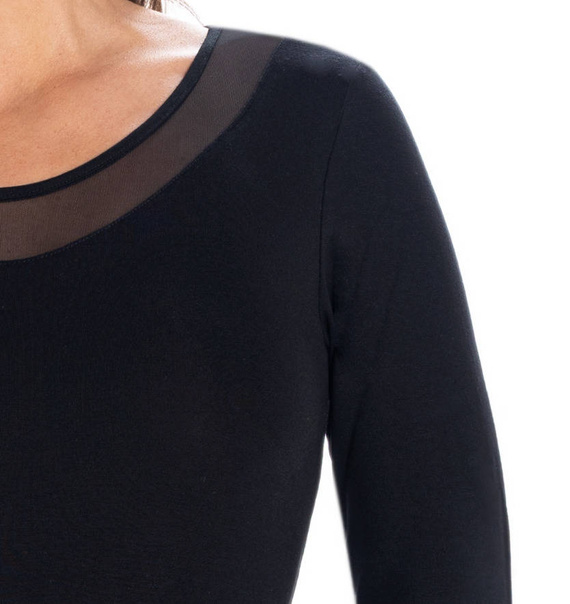 Body damskie z długim rękawem Amber Teyli - czarny