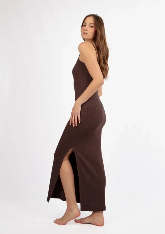 Sukienka bawełniana DK-K-P7 DKaren - czekoladowa