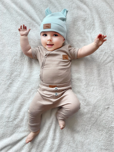 Lagarto Verde czapka niemowlęca gładka - niebieski