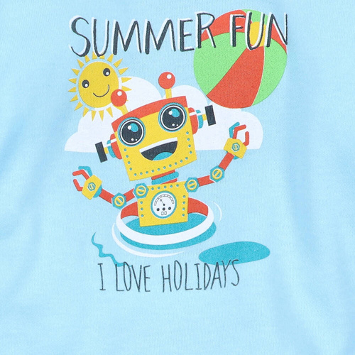 Bluzka z bawełny organicznej Summer Robots Nini turkusowy 