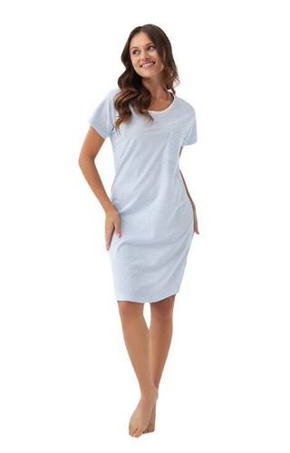 Koszula Nocna z Krótkim Rękawem 206  Luna - niebieski 