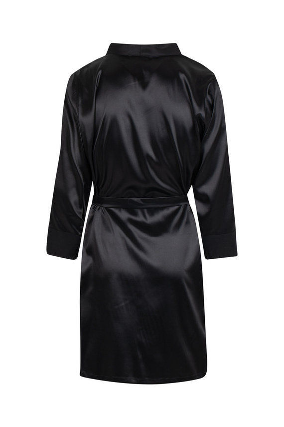 Szlafrok męskie satynowy Ares ByShelly - czarny