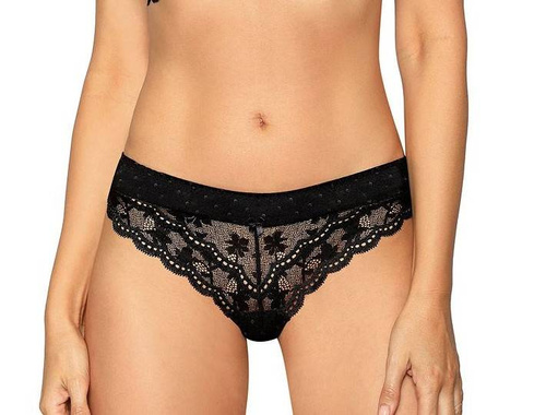 Figi Damskie Lagerta Róża - czarny