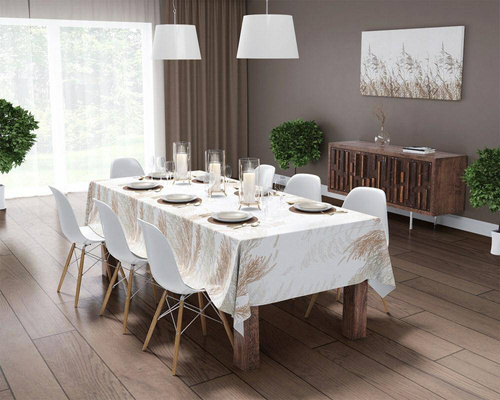 Obrus dekoracyjny 4138 A Panama 98 Detexpol beżowy liście