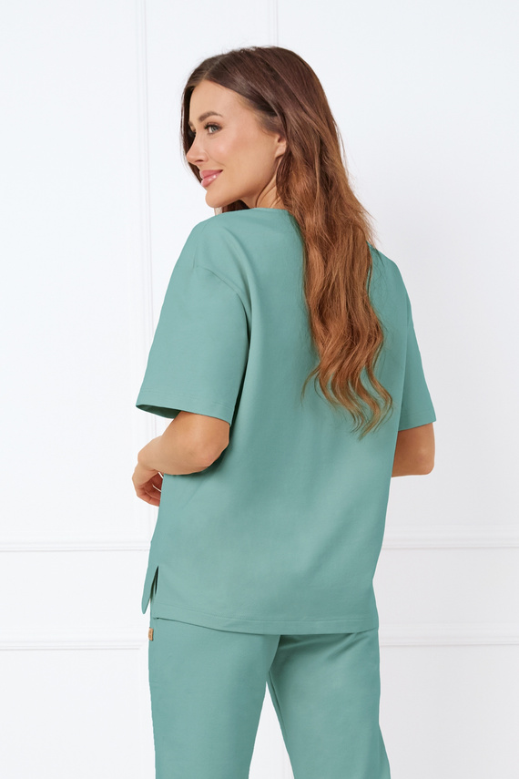 Bluzka z krótkim rękawem Caro Italian Fashion - szałwiowy