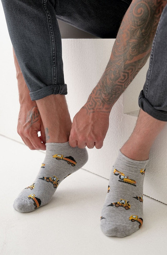 1108-048 Stopki męskie – z humorem i maszynami, z Polski - melanż