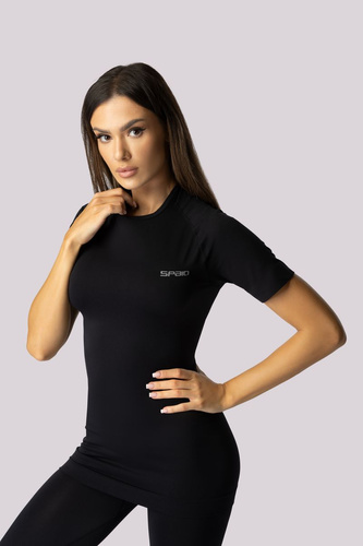 Koszulka termoaktywna damska krótki rękaw Alpha Spaio black 