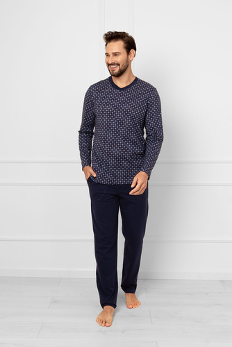 Italian Fashion Gerard – piżama męska bawełniana, długi rękaw i spodnie