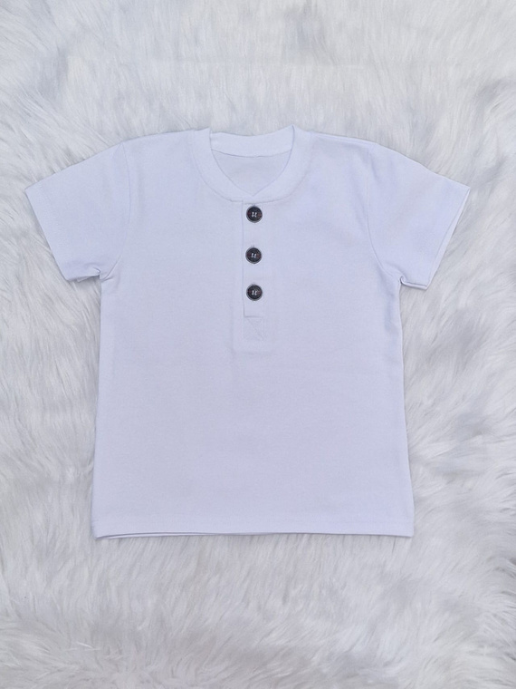 Koszulka dziecięca Polo Classic krótki rękaw Bambarillo biały