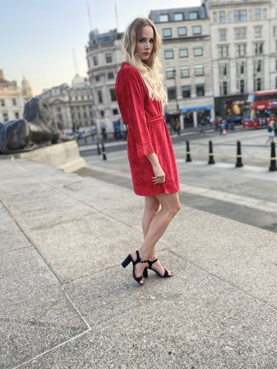 Szlafrok damski Krótki 457 Milagros Forex - czerwony