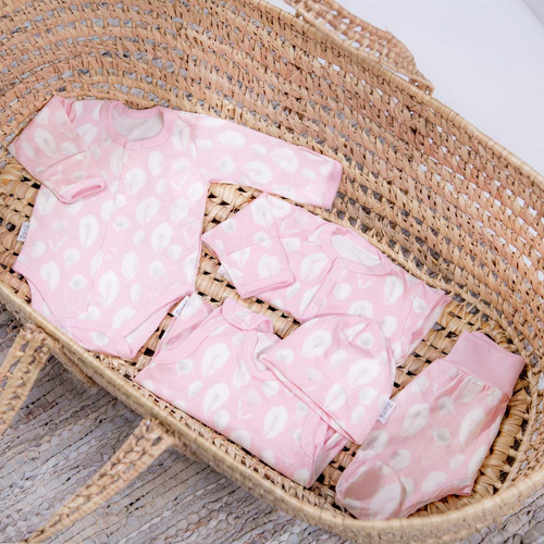 Body z długim rękawem Bamboo Ewa Klucze - różowy