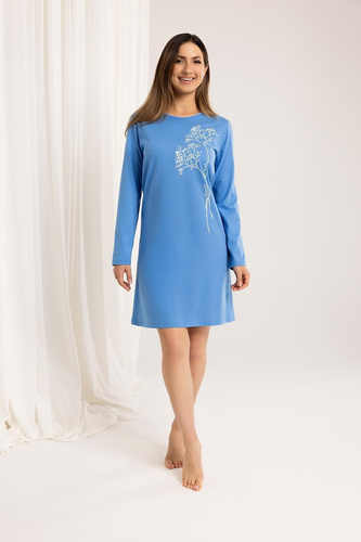Damska koszula nocna bawełniana Regina 160 – długi rękaw, wygoda i ciepło