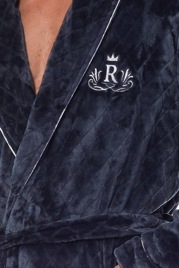 2453 Szlafrok Męski Frotte L&L - grafitowy