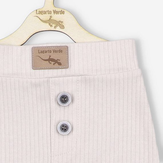 Spodnie prążkowane Lagarto Verde - ecru