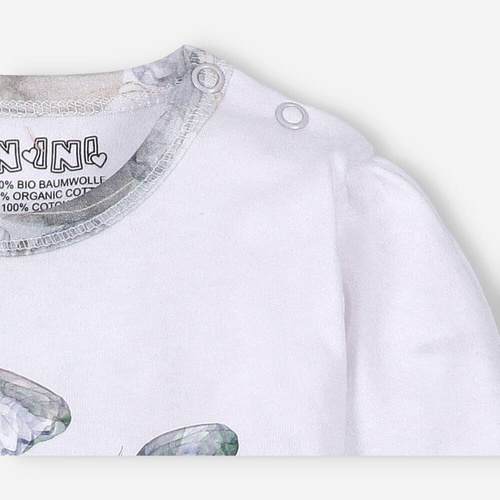 Body dla dziewczynki z bawełny organicznej Butterflies Nini biały