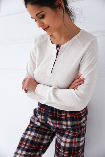 Piżama damska Mollie Sensis -śmietanowy