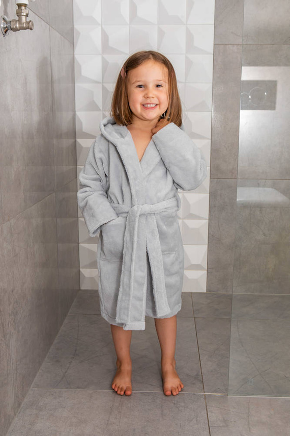 Szlafrok dziecięcy bambusowy Bamboo ByShelly - jasny szary