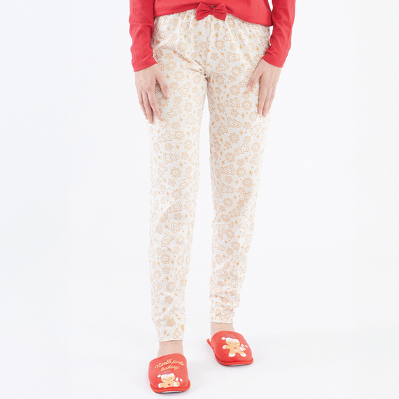 Gretel Sorbetto czerwona – piżama damska świąteczna dł. rękaw i spodnie w pierniki