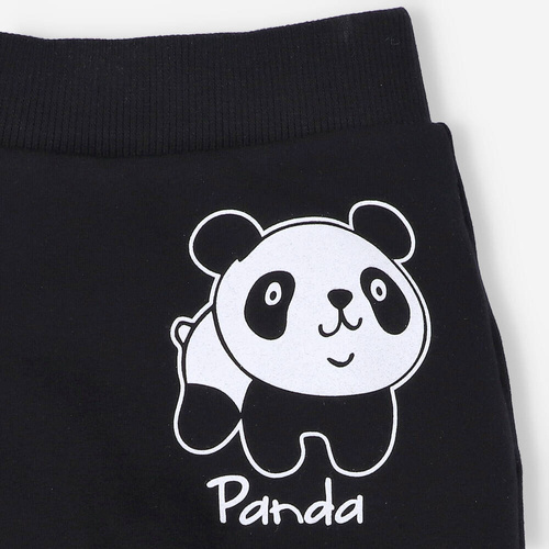 Spodnie dresowe z bawełny organicznej Panda Nini czarny 