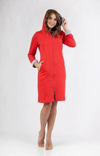 Szlafrok Damski bawełniany 158 Regina-czerwony