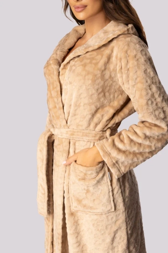 Szlafrok damski Leopard Envie beige 