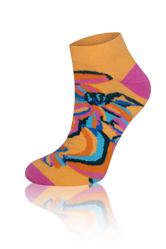 Skarpety stopki S141S Zanzi Italian Fashion - tuskusowy/żółty/różowy