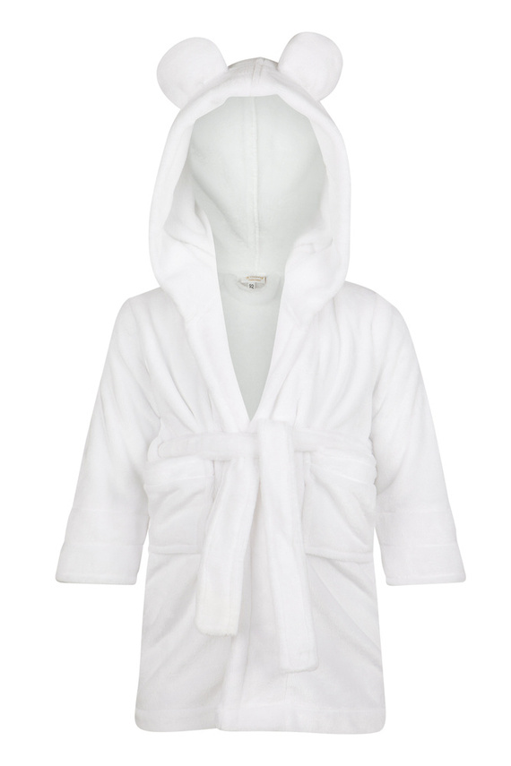 Szlafrok dziecięcy z uszami Teddy ByShelly - biały