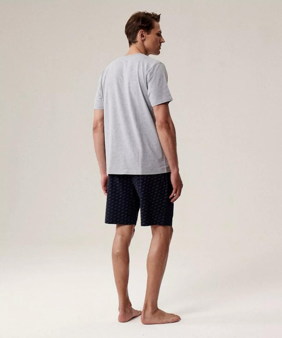 Bawełniana piżama męska NMP-395 – krótki rękaw, przewiewna, idealna na lato