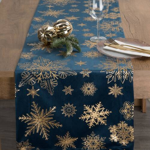 Obrus bieżnik świąteczny Joy Eurofirany granatowy