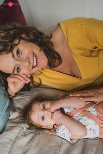 Bluzka ciążowa i do karmienia z rękawem Two Ways Milk&Love herbal rose