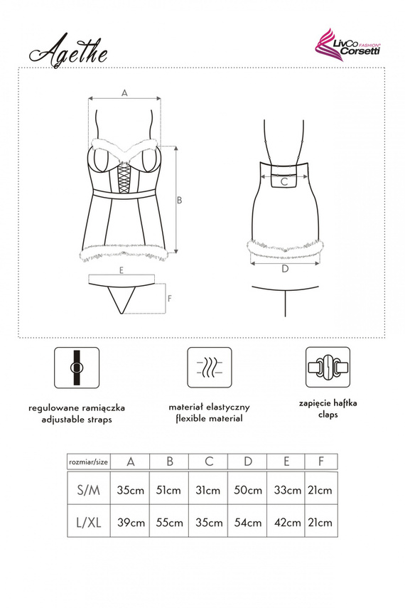 Agethe LC 90607 Strój mikołajki LivCo Corsetti Fashion