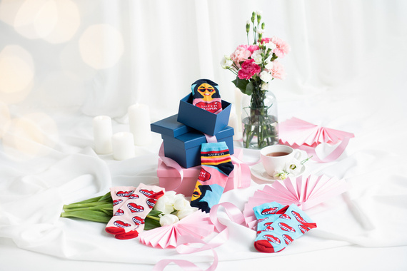 Skarpety damskie K89S Super Mama Italian Fashion - granat/kolory