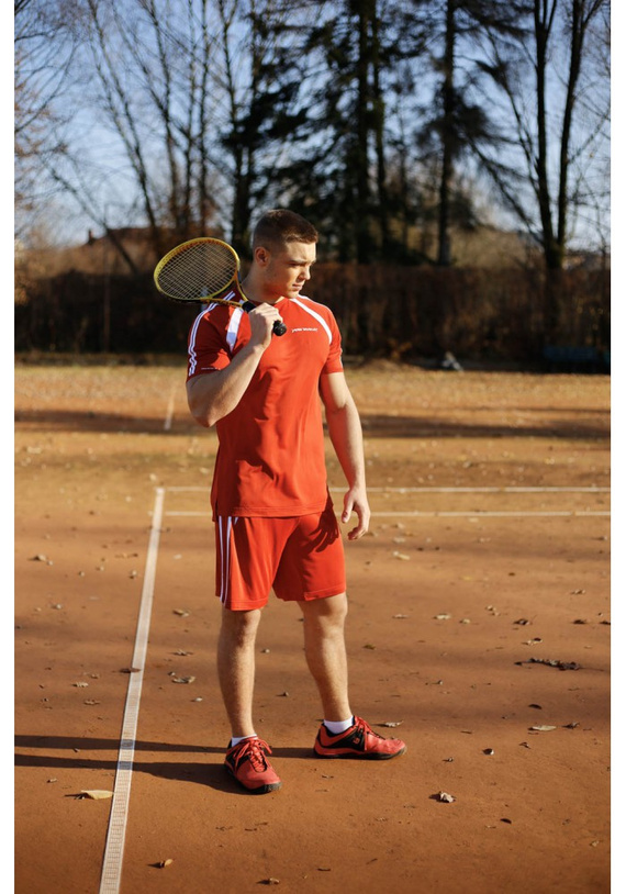 T-shirt męski 86099 Jumper James Bradley czerwono-biały