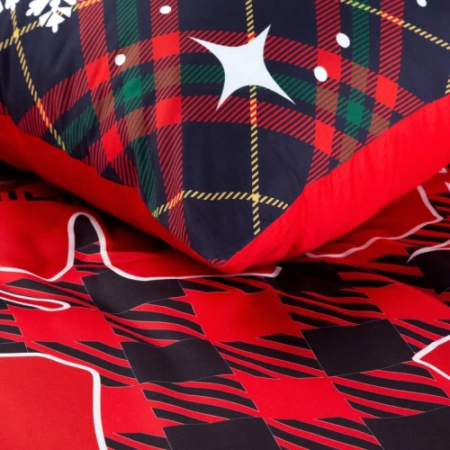 Pościel świąteczna renifer z mikrowłókna Dasher Eurofirany czerwony 