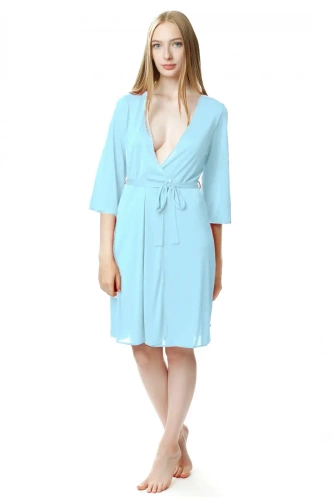Szlafrok peniuar 86299 Passion Mewa turkusowy 