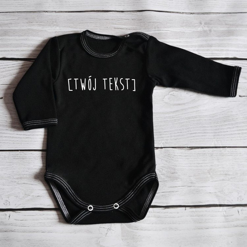 Body długi rękaw "Dowolny tekst" Moocha białe