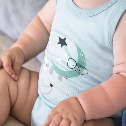 Body z nadrukiem na ramiączkach Mellow Ewa Klucze - mięta