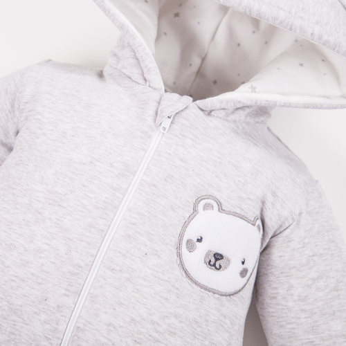 Pajac z kapturem kombinezon  Run & Fun Eevi - szary 