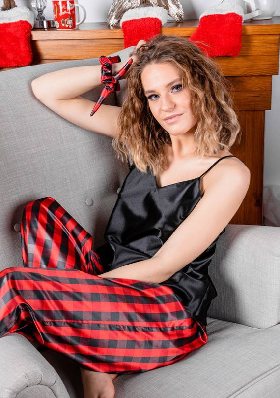 Piżama Damska Satynowa DKaren - DK-KI Świąteczny 17