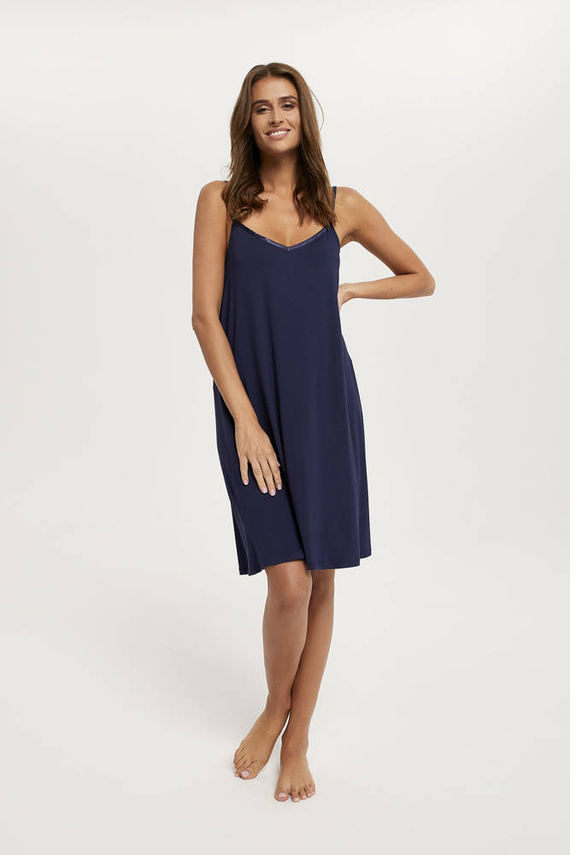 Koszula damska na wąskich ramiączkach Song Italia Fashion - granatowy