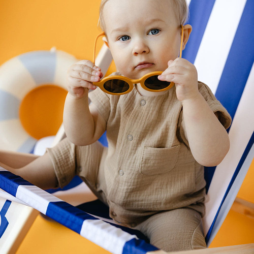 Rampers niemowlęcy muślinowy Elephant  Eevi - beżowy