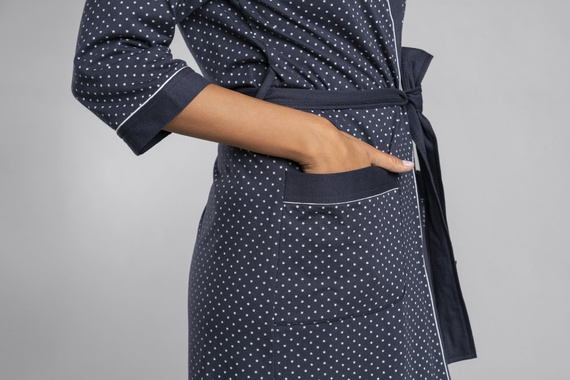 Montana Szlafrok Damski Italian Fashion- granatowy