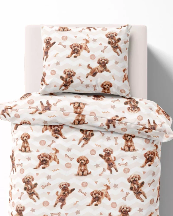 Pościel dziecięca bawełniana 5451 A Rudy Piesek Detexpol