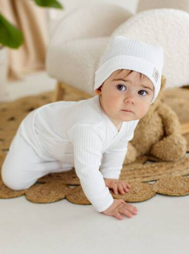 Pajacyk niemowlęcy "Natural Waffel" Makoma white