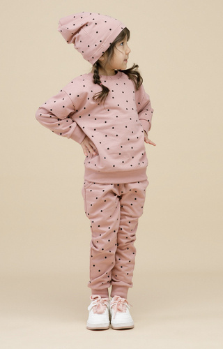 Spodnie w groszki Tres Bien Pinokio - róż groszki